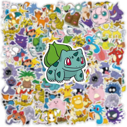 50PCS Anime Pokemon Cute Stickers Graffiti Decoration DIY Skateboard Phone Fridge Bike Cartoon Decals Sticker for Kid Toy Gift