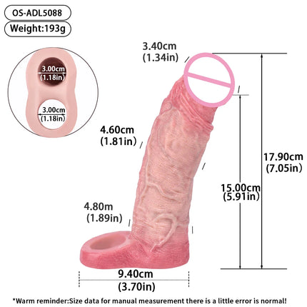 ORALSX Penis Extender Condom Silicone Reusable Penis Sleeve Glans Enlarger Delay Ejaculation Cockring Adult Sex Toys For Couples