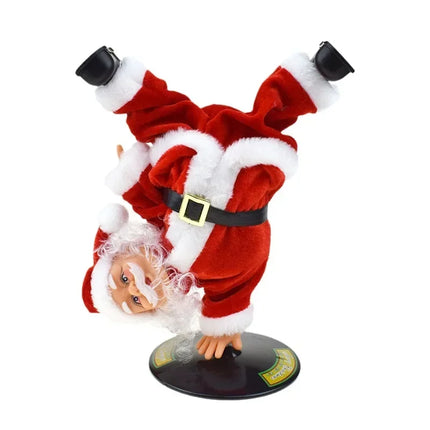 Single Handed Inverted Rotation Santa Claus Music Street Dance Santa Claus Toy Stunt Electric Christmas Toys Christmas Gift
