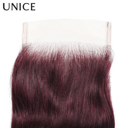 UNice Black Cherry Body Wave 4x4 Lace Closure 1PC Free Part 100% Human Hair Closure 14-20 Inch