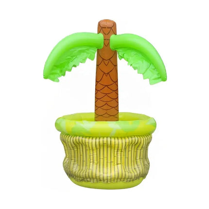 Water Tiger Inflatable Palm Tree Cooler, PVC Tropical Pool Party Beverage Bucket, Outdoor Tailgating Beverage and Food Tray