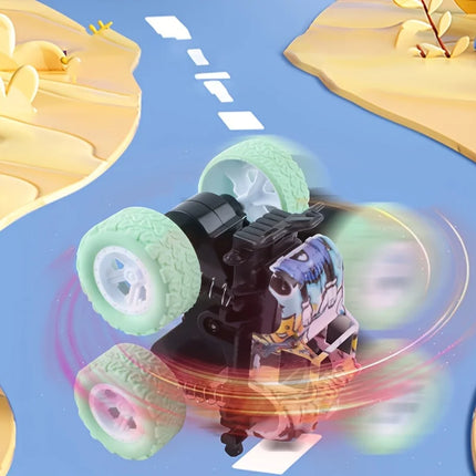 Children's Inertia-Powered Walking and Driving Car, Four-Wheel Drive Stunt Dump Truck, Gift for Boys and Girls