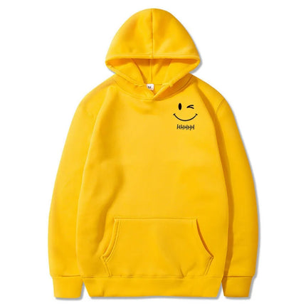 New Smiley Face Fun and Fashionable Couple Hooded Sweatshirt, Loose and Casual Hooded Sweatshirt, Running Sports Coat