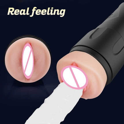Male Masturbator Realistic Pocket Pussy Vagina Textured Soft Fleshy Texture Penis Training Masturbators Sex Machine Toy for Men