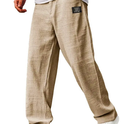 Men's Solid Color Loose Wide Leg Pants Summer Lightweight Casual Straight Trousers Youth Streetwear Fashion Long Pants
