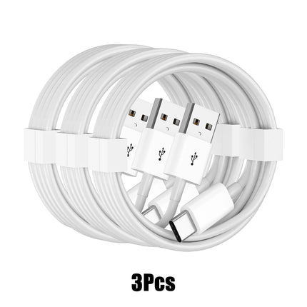1-3Pcs 20W USB A to Type-c Fast Charging Cable 6.6ft/200cm for iPhone 16 15 Pro Pro Max Plus iPad Mini6 Air4 Pro Samsung Huawei