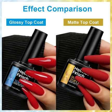Heimat Frisch 1/3 Bottle Base Gel + Top Gel + Matte Top Gel – A multi-functional gel nail polish with a base and top coat for ea