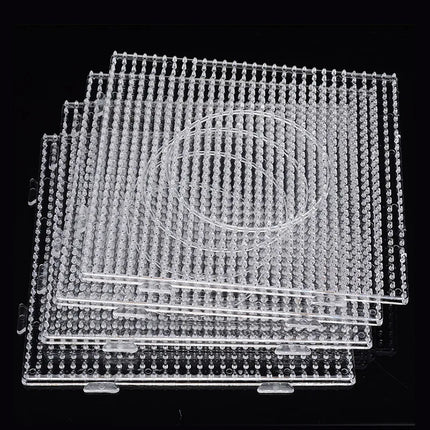 Fuse Beads Boards 5mm Large Clear Plastic Pegboards for Kids Craft Beads Pixel Puzzle Pegboards Creative Handmade Craft Toy Gift
