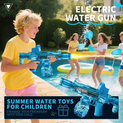 Space Electric Water Gun Energy Ring Burst Transformation LED Lights Large Capacity Full Auto Continuous Fire Squirt Gun Toy
