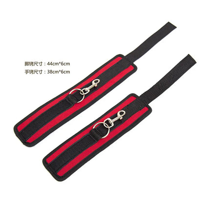 BDSM Bondage Set Adult Sex Game Handcuff Ankle Restraints Sextoy Couple Slave Sex Products Erotic Bed Strap System SM Soft Cuffs