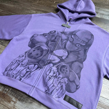Harajuku Jojo Bizarre Adventure Hoodies Women Moody Blues Zip-Up Anime Hoodie Hip Hop Couples Y2k Street Sweatshirt Men Clothing