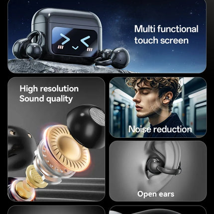 Touch Screen Bluetooth Headphones 144 Languages Real-time Translation Headphones Wireless Open Ear Clips Sports Gaming Earphone