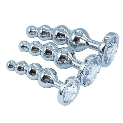 Metal Anal Plug Prostate Massager Anal Beads Butt Plug Metal Dildo G-spot Stimulating Sex Toys for Men and Women But Plug