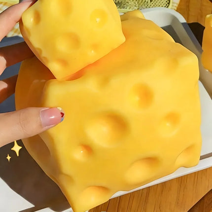 2026 Giant Cheese Squeeze Toy Extra Large Size Cheese Squishy Fidget Toys Slow Rebound Shapeable Venting Ball for Adults Gifts