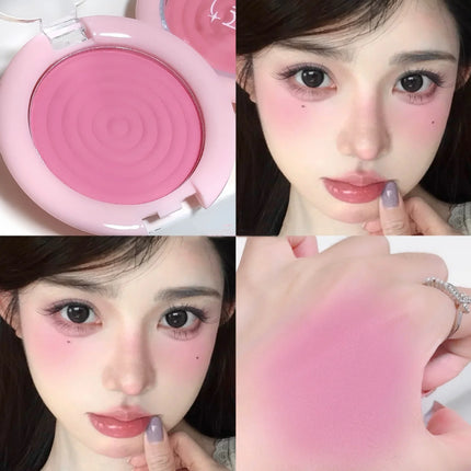 1Pc Monochrome Blush Face Mineral Pigment Peach Orange Nude Pink Matte Natural Blush Contour Shadow Cheek Blusher Cosmetics