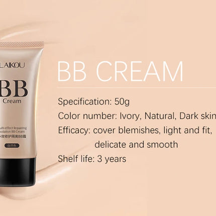 LAIKOU BB Cream Concealer Foundation Make Up Natural Dark Makeup Cosmetics Light Moisturizing Multi Sulution Blemish Balm Cream