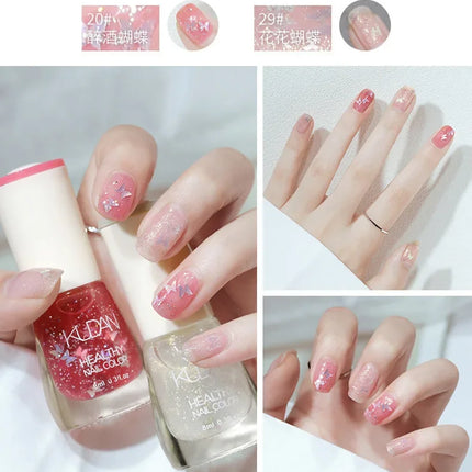 8ml Water-based Nail Polish No Baking Long Lasting Semi-permanent Quick Dry non-peelable Nail Varnish DIY Fashion Manicure