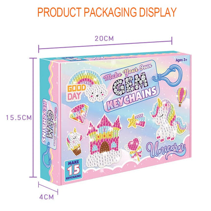 15 Full Diamond Keychains DIY Handmade Keychains Children's Diamond Painting Art Zipper Pendant Bag Pendant