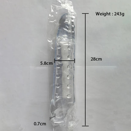 Man Nuo 28CM Huge Penis Enlargemen Extender Condoms Realistic Penis Extension Sleeve Reusable Condom Cock Ring Sex Toys For Men
