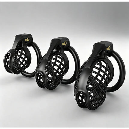 Breathable Chastity Cage for Men with 6  Rings Copper Lock Male Chastity Device BDSM 3 Size Cage Penis Exercise Bondage Sex Toys