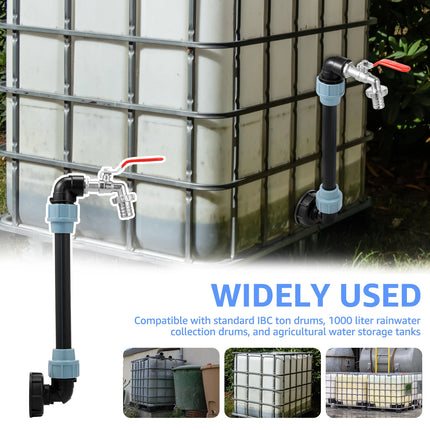 IBC Gooseneck 3/4 Inch Outlet Tap IBC Tank Gooseneck 3/4 Inch Tap Stopcock IBC Adapter Rain Barrel Outlet Tap IBC Accessories