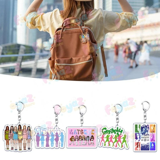 Cool K-pop Katseye Keychain Accessories Bag Charms Cute MANON ‌SOPHIA Womens ‌DANIELA Gamer Keyrings Jewelry Fans Freinds Gift