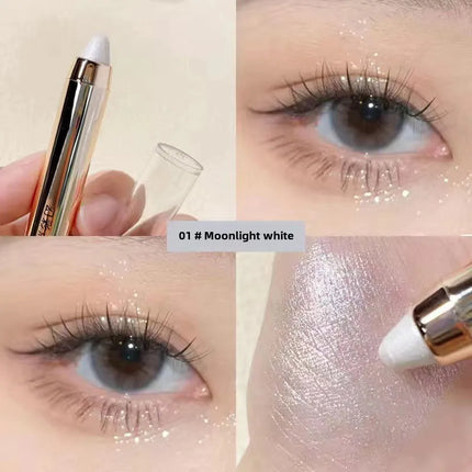 1Pcs Shimmering Highlight Stick Lazy Glitter Eyeshadow Pencil for Bright Eyes Dazzling Effect Makeup Highlighter Cosmetics White