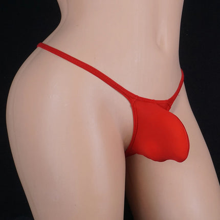 Homme Sexy Men Gay Underwear Penis Pouch Micro G String Transparent U Convex Ice Silk Thong Jockstrap Men Sissy Panties Lingerie
