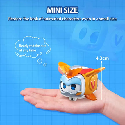 Super Wings Super Pet-Tino Pet Dinosaur With Sparkling Light Slide Face to Change Emotion Kid Stackable Toy Christmas Gift