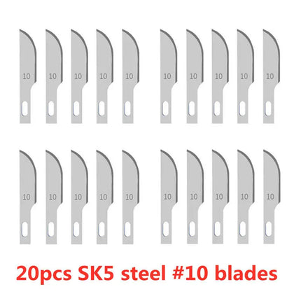 20pcs Wood Carving Blades Cutter Knifes Craft Carve Tool Sculpture Utility Engrave Metal Woodcarve PCB Repair DIY Blade