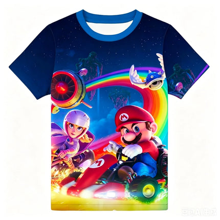 Super Mario Bros 3D Print T-shirt  Adults Children/Youth Mario Peach Sonic Game Cartoon Short Sleeve Tee Streetwear Casual Tops