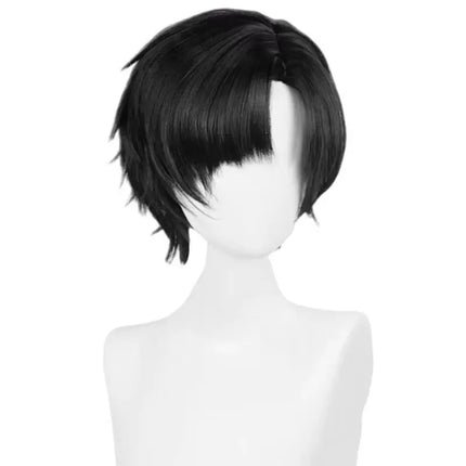 Anime Alien Stage Ivan Cosplay Black Sorrow Cosplay Black Wig Short Black synthetic Cos Wigs Heat Resistant Hair Wigs Halloween