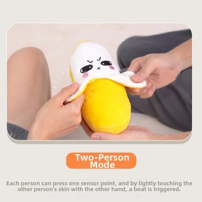 Creative Fruit Induction Metronome Cute Sensory Banana Plush Toy Interactive Playing Joint Sound Squeaky