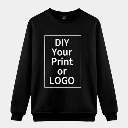 DIY Photo Logo Brand Printed Women Sweater Autumn And Winter Fashion Ladies Long Sleeve Sweatshirt Plus Size Hoodless Sweatshirt
