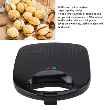 750W Waffle Iron Maker Machine with Anti Stick Plates Double Sided Adjustable Temperature Sandwich Maker with Handle