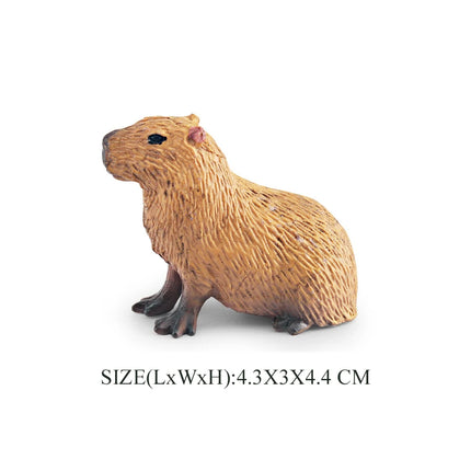 Realistic Forest Wild Animal Capybara Beaver Badger Wolverine Raccoon Meerkat Badger Model Figure Collector Toys for Kids