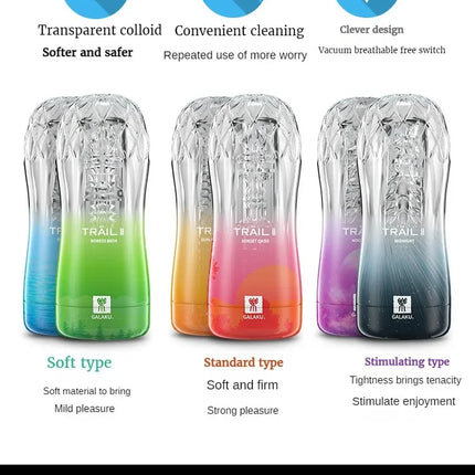 Male Masturbator Cup Soft Pussy Sex Toys Transparent Vagina Adult Endurance Exercise Adult supplies Vacuum Pocket Cup for Men
