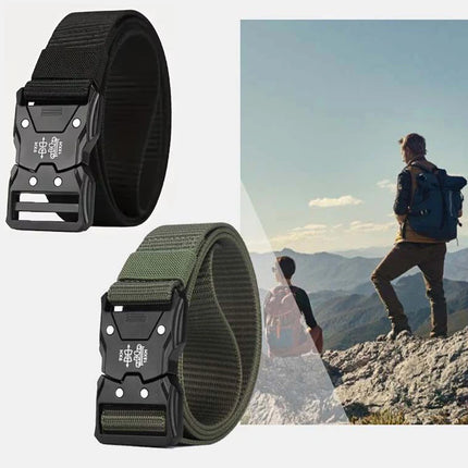 Genuine Tactical Belt Black Quick Release Outdoor Men's Belt Buckle Quick Release Elastic Belt Sport Nylon Braided Belts for Men