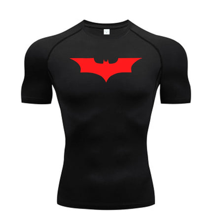Bat Printed Men's Tight T-Shirt Running Compression Compression T Shirt Gym Fitness Jogging Short Sleeve Male Casual Shirt Tops