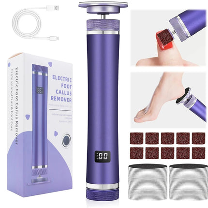 Electric Foot File - Callus Remover for Feet,Adjustable Speed Foot File with 60 Pcs Sandpaper Discs Professional Pedicure Tool