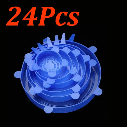 6-24Pcs Food silicone lid Silicone Stretch Lids Reusable Silicone Food Bowl Covers rectangular sealed bowl lid for Food Storage