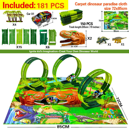 Electric Dinosaur Track Car for Boys - Magic Climbing Railway Flexible Toy Train Educational Quality Kids Playset