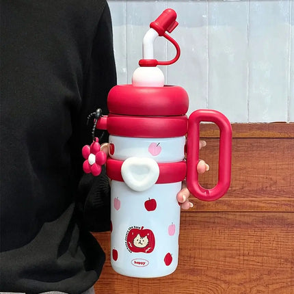 920ML Insulated Thermos with Handle Handheld Thermos Coffee Cup Stainless Steel Large Capacity Sports Water Kettle Travel