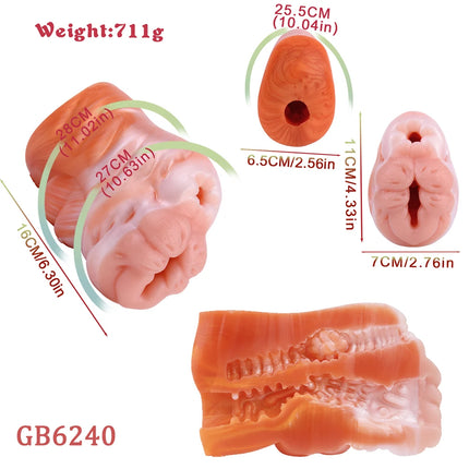GEEBA Realistic Male Masturbator Soft Silicone Pocket Pussy Adult Sex Toy for Men Reusable Men Stroker Cup Strong Suction Sleeve