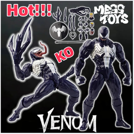 NEW Mess Toys Venom Lethal Neighbor Spider Man Symbiotic Black Suit Messtoys Spiderman Anime Action Figure Model Doll Gifts Toys