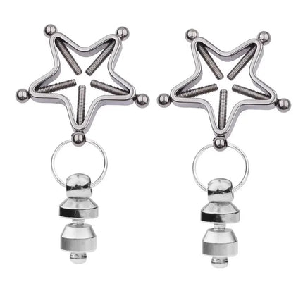 YoKoNex Electro Nipple Clamp Set – E-Stim Attachments with Weighted Balls, Bells, Vacuum Clips, for BDSM Shock Play & Sensory