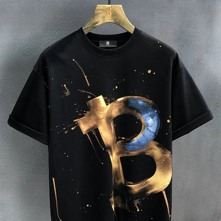 Supzoom New Arrival Summer High Street Splash Ink Printing Neutral O-neck Casual Heavy Texture Cotton Ins Loose Men T shirt
