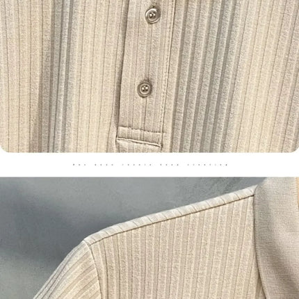 Fashionable Casual Knitted Striped Men's Polo Shirt Breathable Lightweight Summer Suitable for All Ages And Occasions