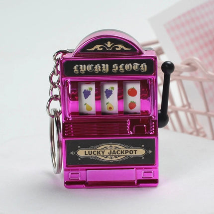 Mini Fruit Slot Machine Keychain Lucky Charm Jackpot Keychains Mini Casino Pendant Bag Charm Novelty Gifts for Kids Adults