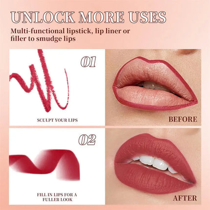 Twist Up Lipliner Sexy Lipstick Pen Multipurpose Powder Blusher Velvet Matte Waterproof Lip Contour Non Stick Cup Lip Rouge